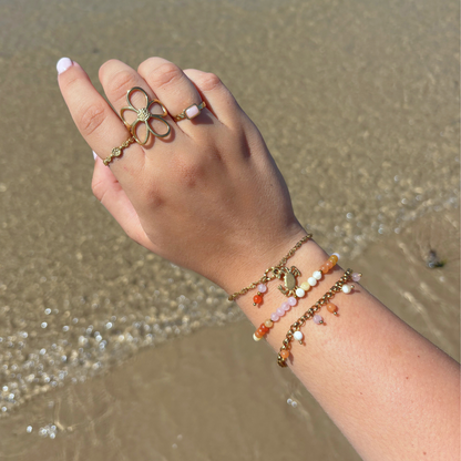 krab armband met natuursteen
