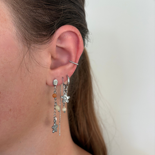 shell earrings with amazonite