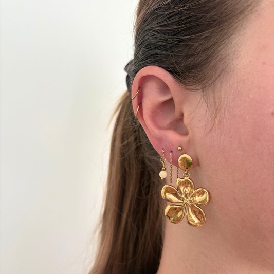 shell earrings with amazonite