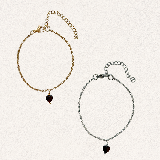 tijgeroog met hartje armband