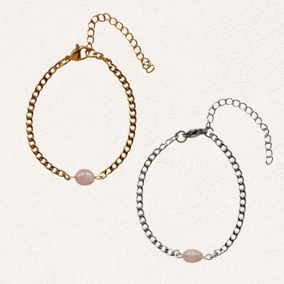 oval rose quartz bracelet