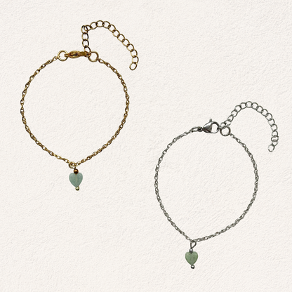 aventurine with heart bracelet
