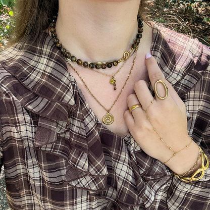 tijgeroog charm ketting