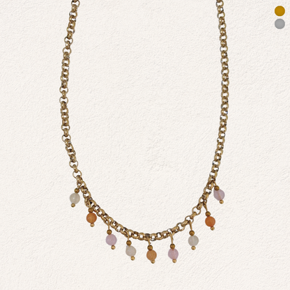 schakelketting met natuursteen bedels