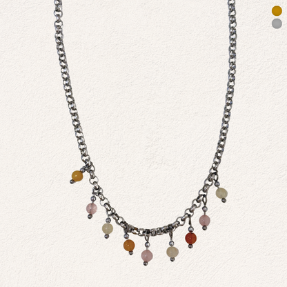 schakelketting met natuursteen bedels