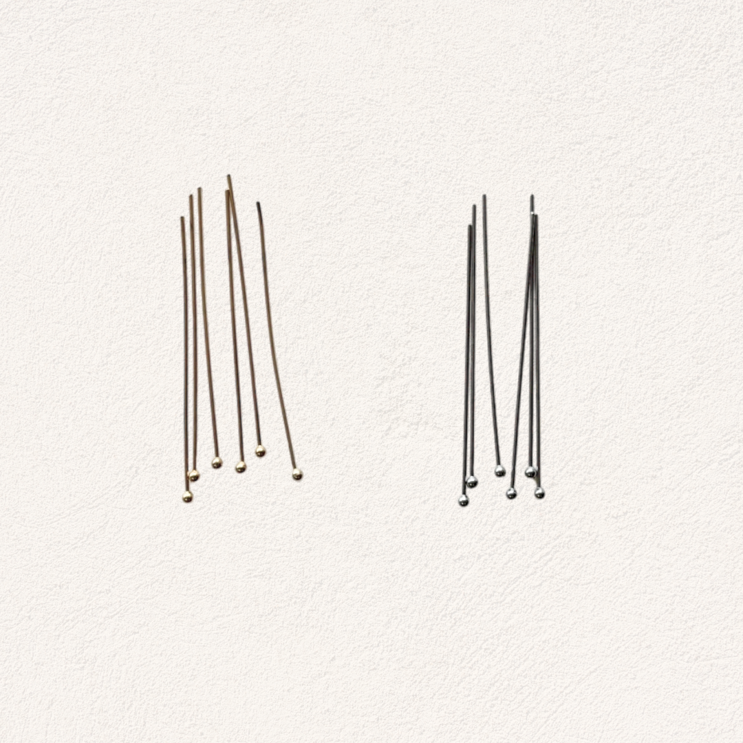 stainless steel nietstiften goud & zilver (6 stuks)