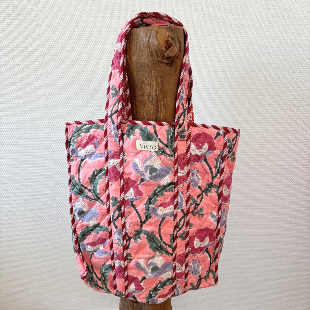 blooming reversible tas roze/rood