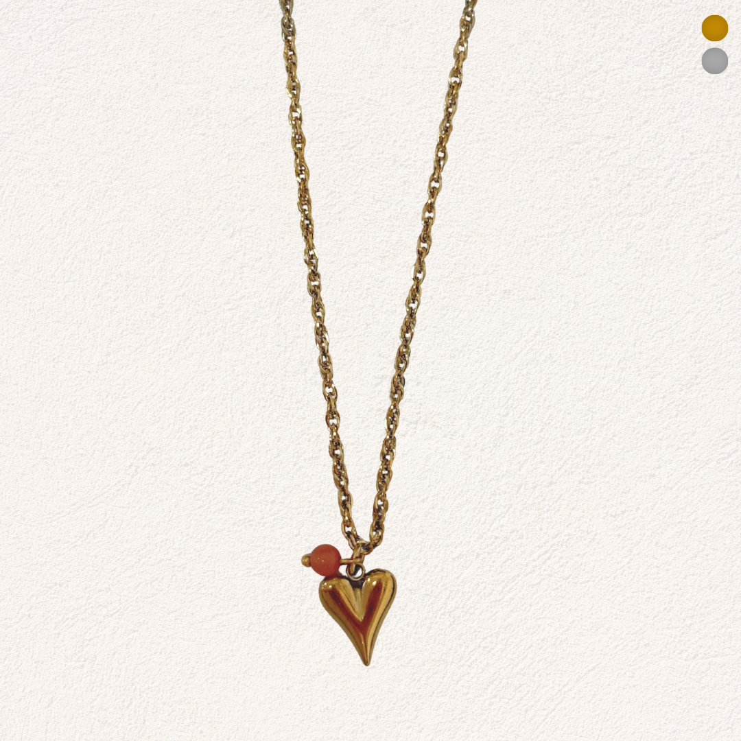 hartjes ketting met natuursteen