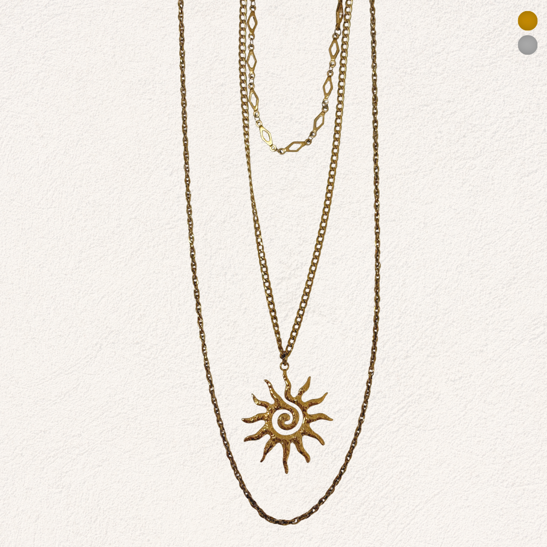gelaagde zon ketting 3 in 1