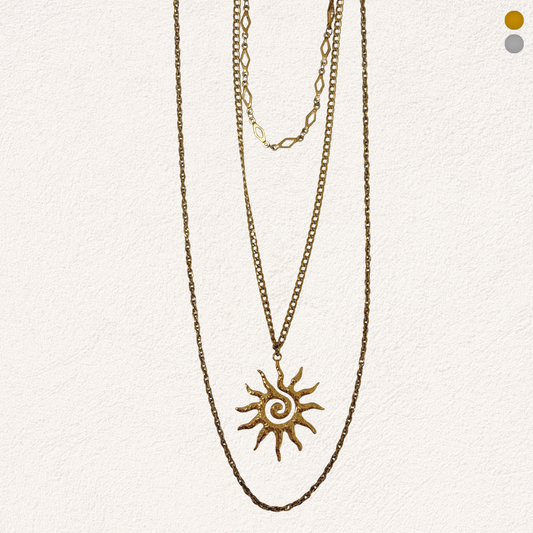 gelaagde zon ketting 3 in 1