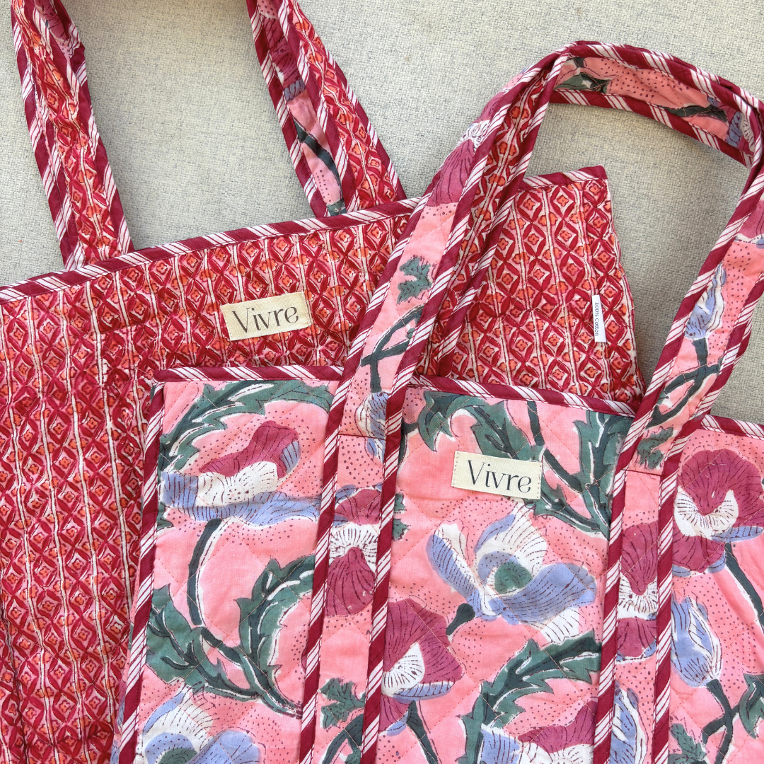 blooming reversible tas roze/rood