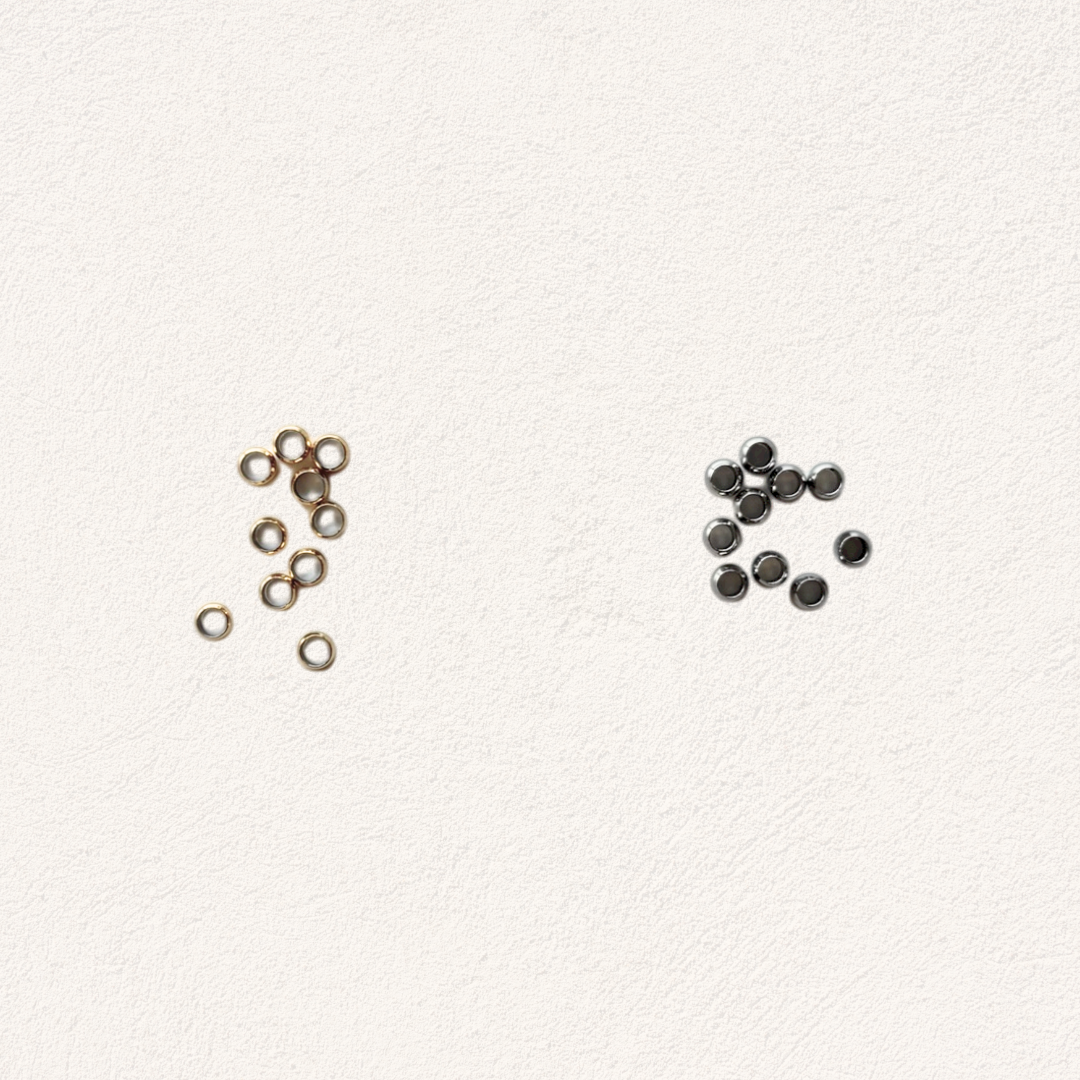 stainless steel knijpkralen goud & zilver (10 stuks)