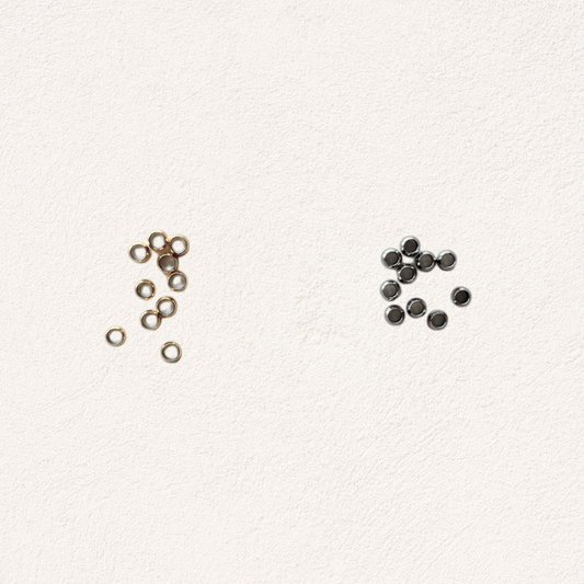 stainless steel knijpkralen goud & zilver (10 stuks)