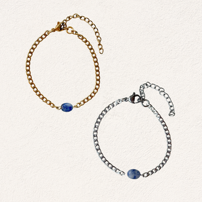 blue spot jasper with oval shape bracelet