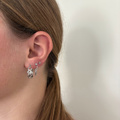 linked together oorbellen set, earparty voor 3 gaatjes