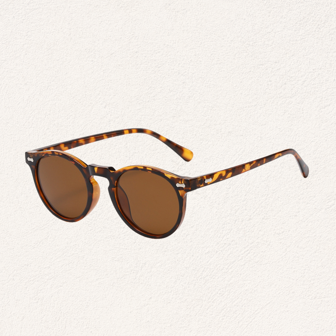 tortoise round classic sunglasses