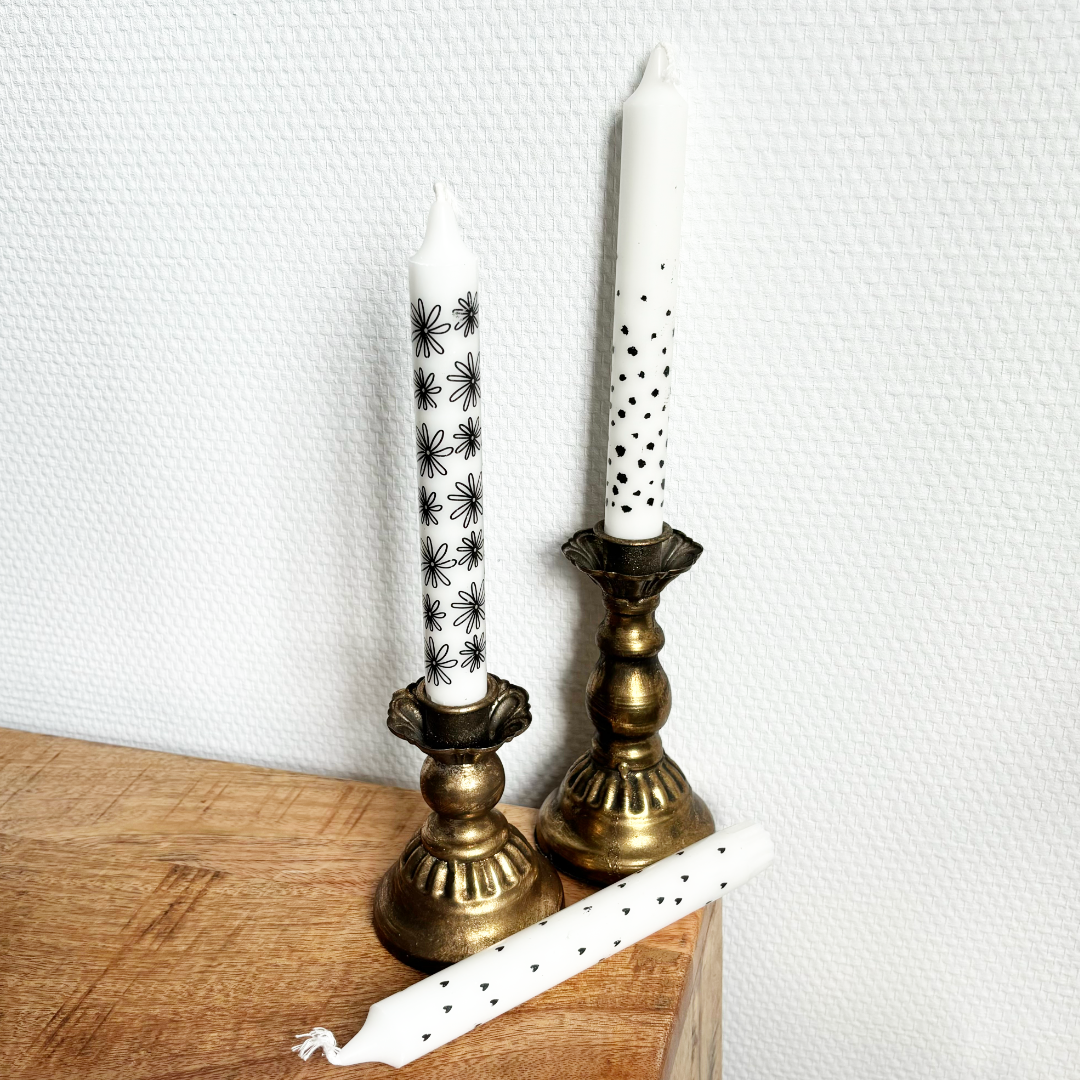 kaarsen set zwart wit