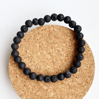 Men's natural stone bracelet lava stone