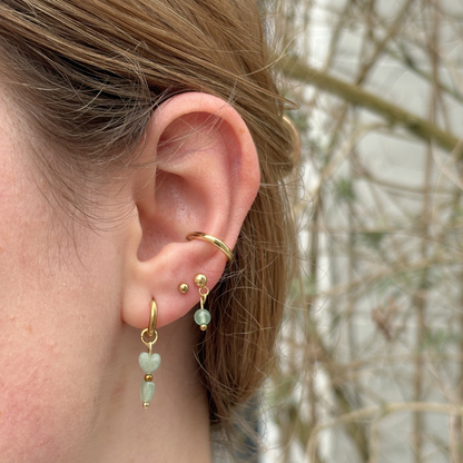 aventurine earrings with hearts