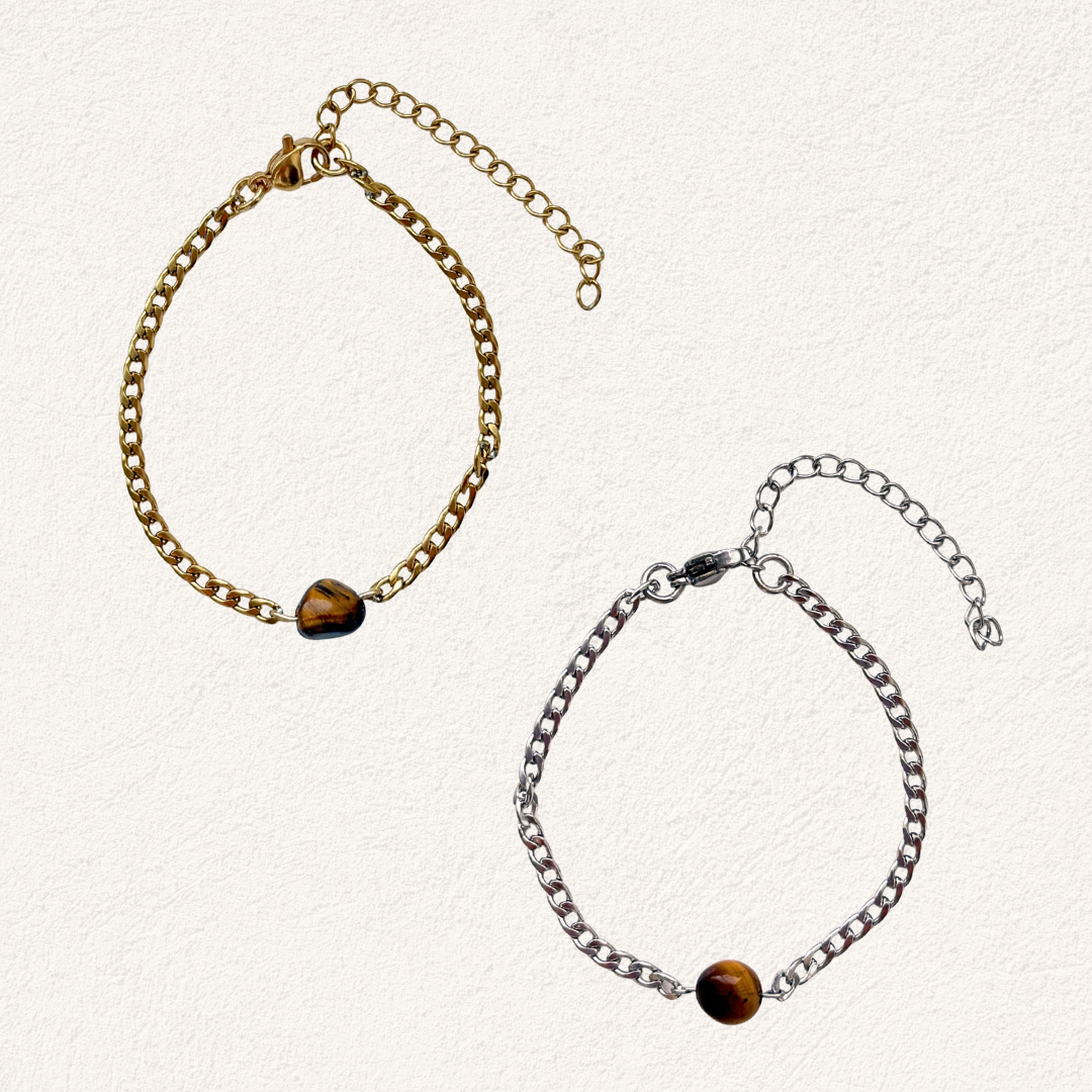 Tiger's eye oval-shaped bracelet
