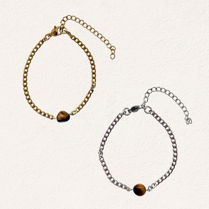 Tiger's eye oval-shaped bracelet