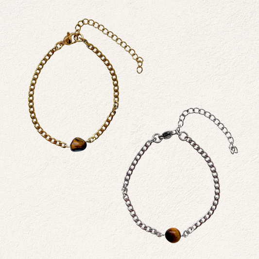 tijgeroog met ovale vorm armband