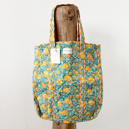 blooming reversible bag yellow/green