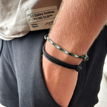 Men's surf bracelet camo green white