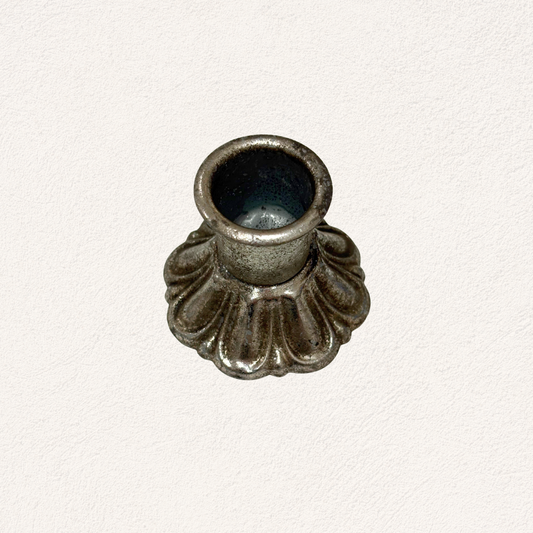 metalen bloem kandelaar zilver