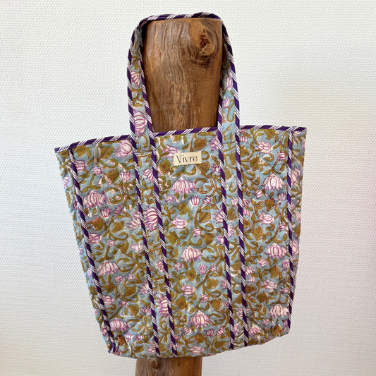blooming reversible tas blauw/paars