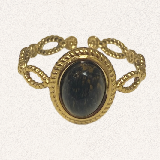 fijne twisted tijgeroog ring