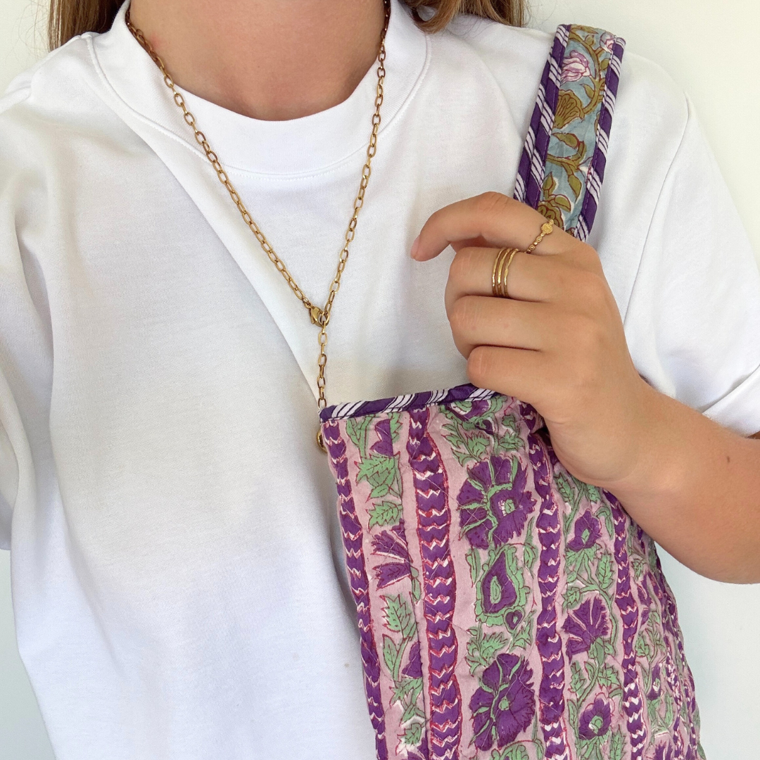 blooming reversible tas blauw/paars