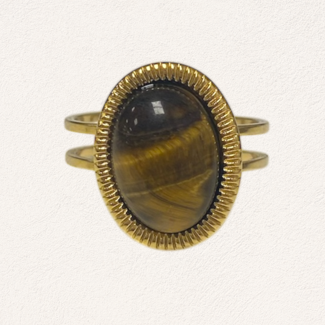 ovale tijgeroog ring