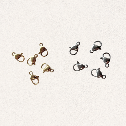 stainless steel slotjes goud en zilver, 1 cm (5 stuks)