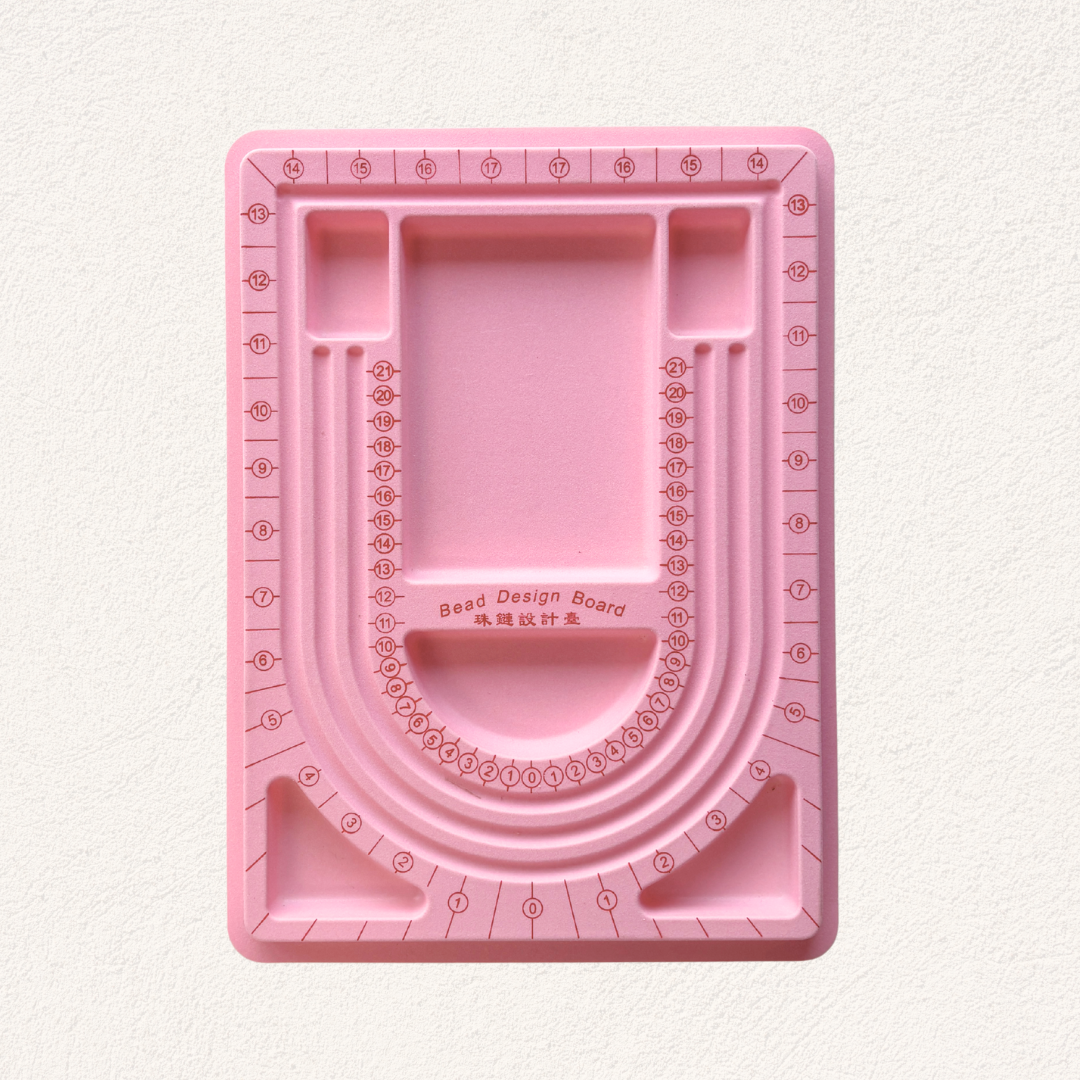 roze legbord voor sieraden maken, bead design board