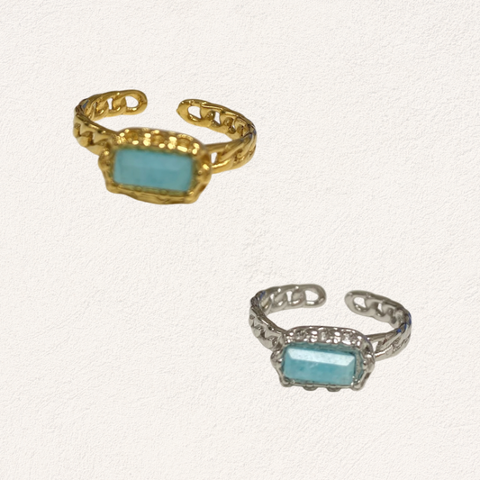turquoise rectangle ring