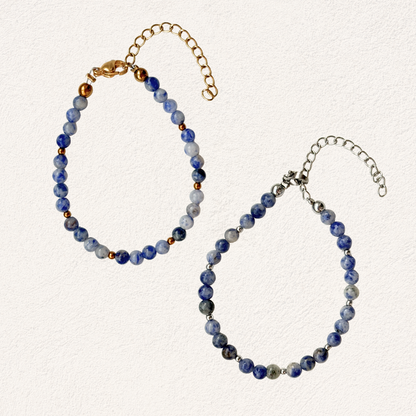 blue spot jasper bead bracelet