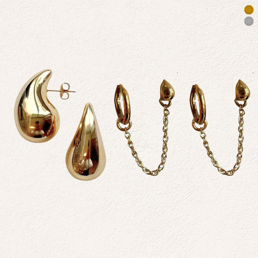 drops oorbellen set, earparty voor 3 gaatjes