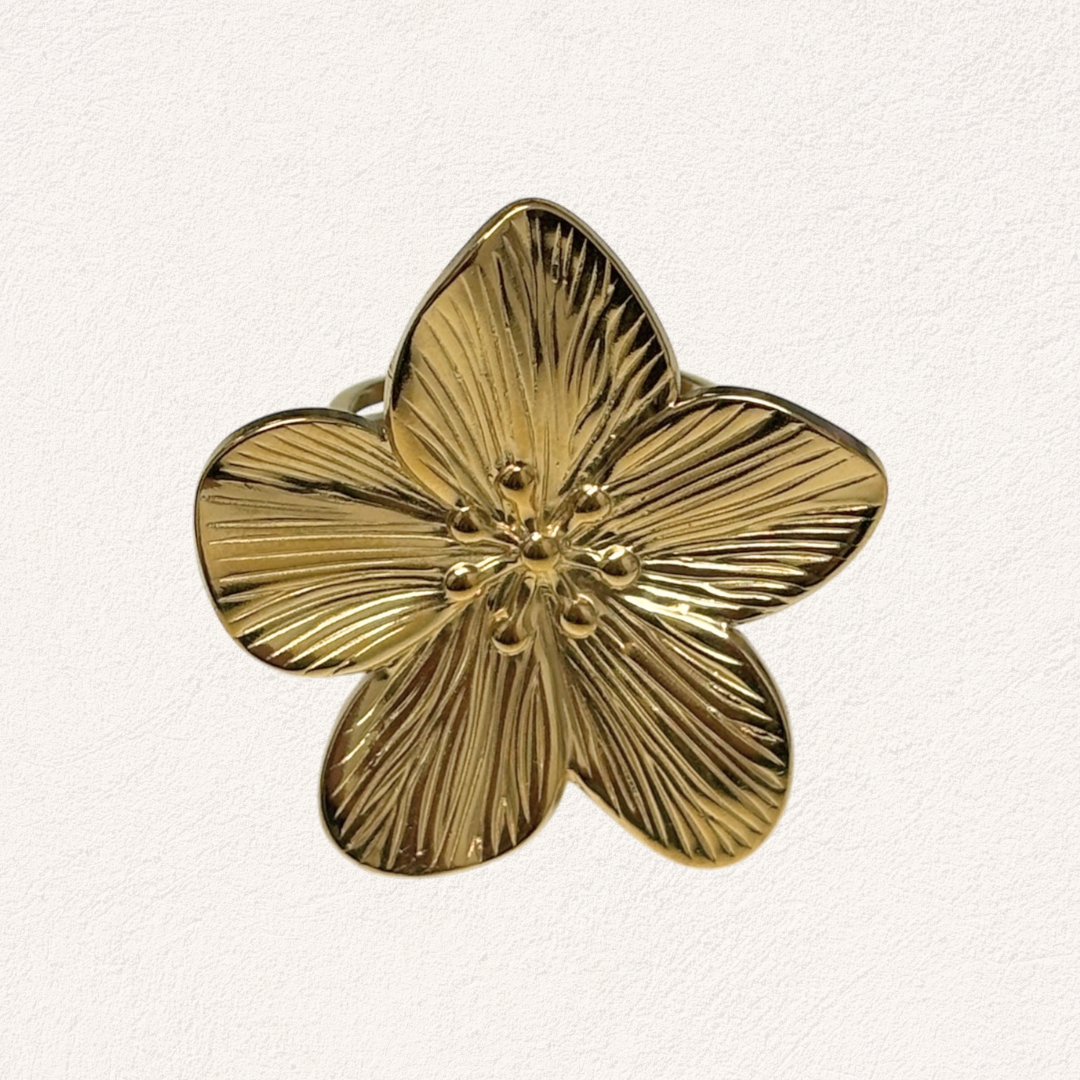 big tropical flower ring