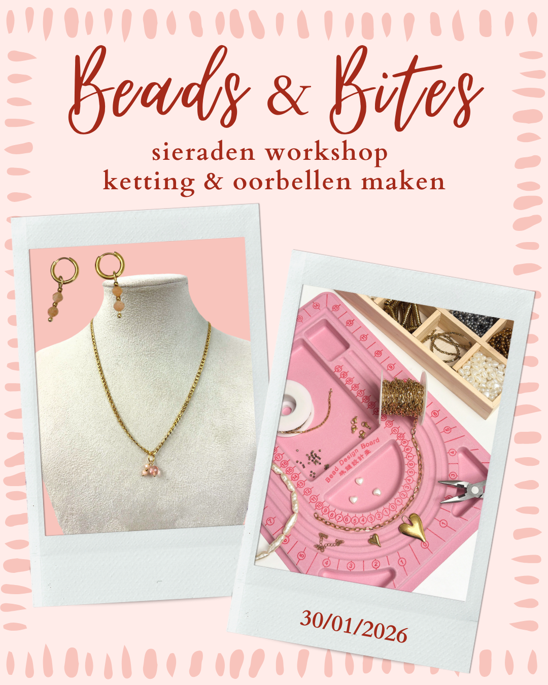beads & bites workshop ketting & oorbellen maken | 30/01/2026