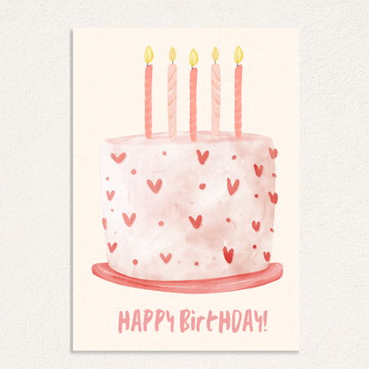 happy birthday cake card