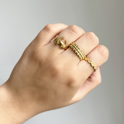 boho ring with beads