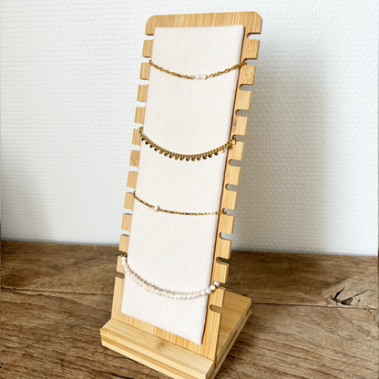 standing bracelet holder | wooden bracelet and necklace organizer