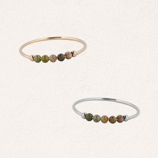 brazil unakite anxiety ring