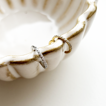 stainless steel piercing ring with zirconia 10 mm
