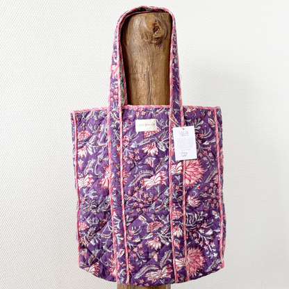 blooming reversible bag purple/green