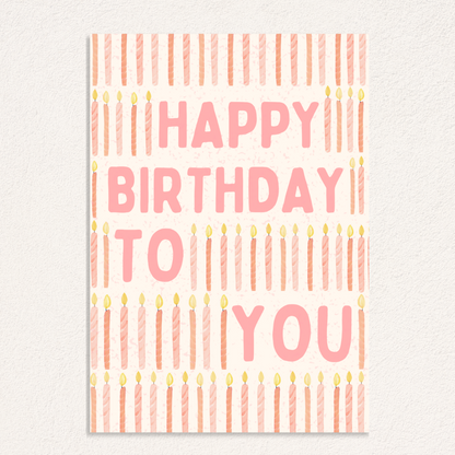 happy birthday to you candles card