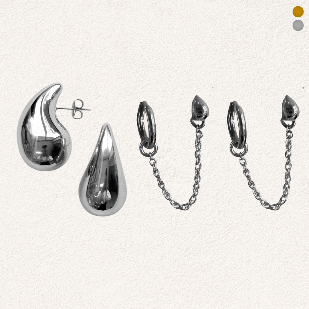 drops oorbellen set, earparty voor 3 gaatjes