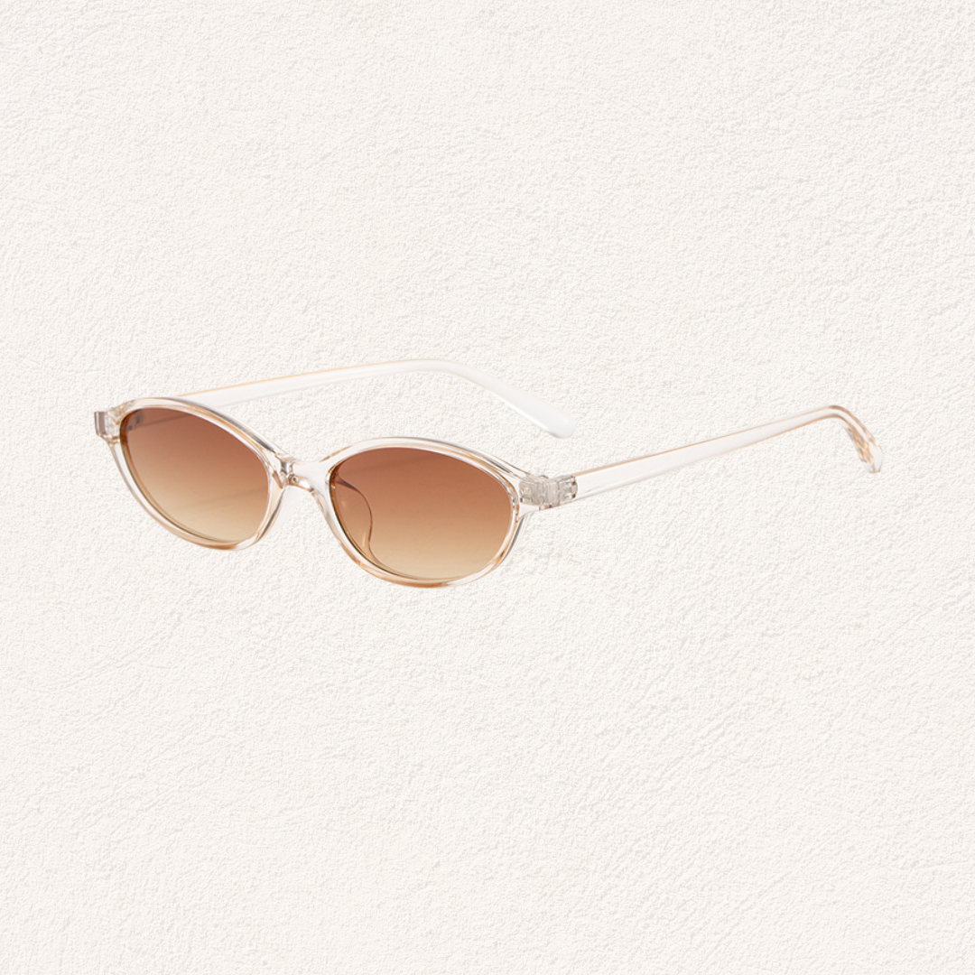 Transparent oval beige sunglasses