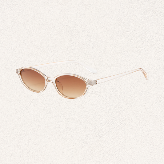 transparante zonnebril ovaal beige